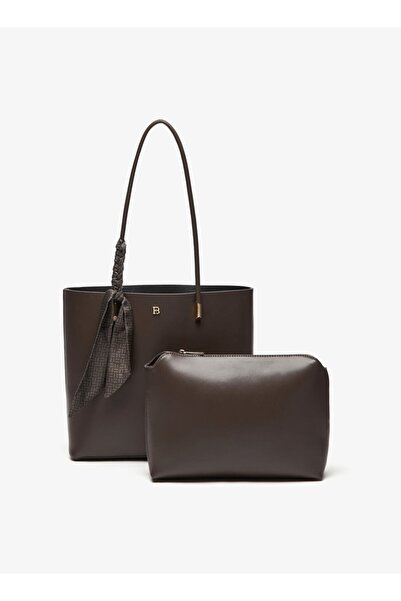 Flora Bella by Shoexpress حقيبة توت منقوشة بتفاصيل شريط وجيب - العرض 8.5 سم ×...