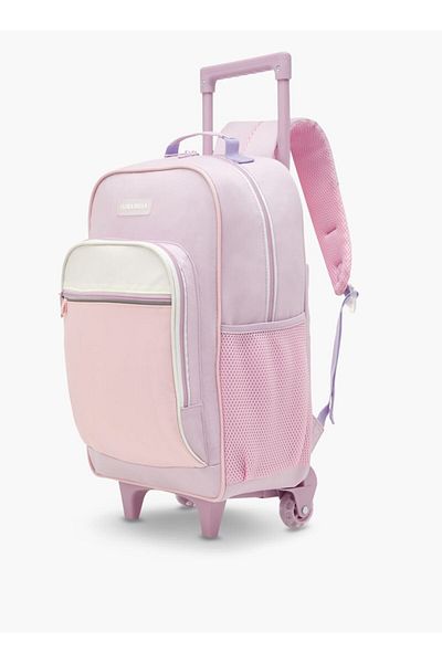 Flora Bella by Shoexpress Colourblock Trolley Backpack with Retractable Handle - 44x16x30 cm