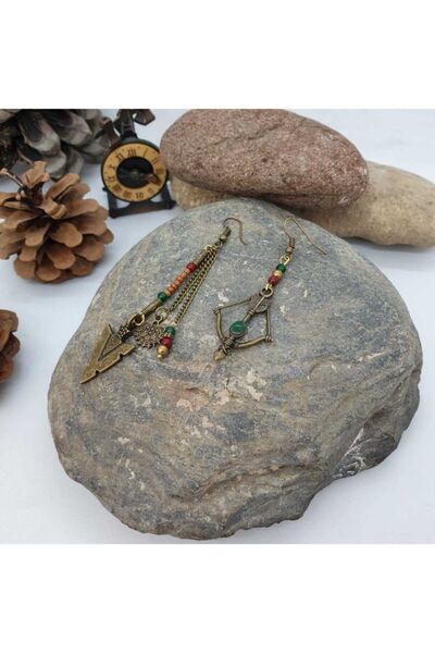 Porsuk Alternatif Handmade Ethnic Authentic Hippie Bohemian Arrow Earrings
