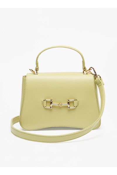 Flora Bella by Shoexpress Solid Satchel Bag with Metal Accent