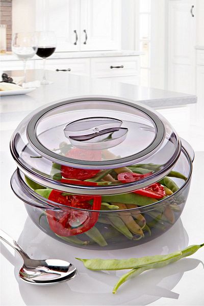 Vienev Acrylic Round Storage Container - Food Storage Container 1.7 Liter