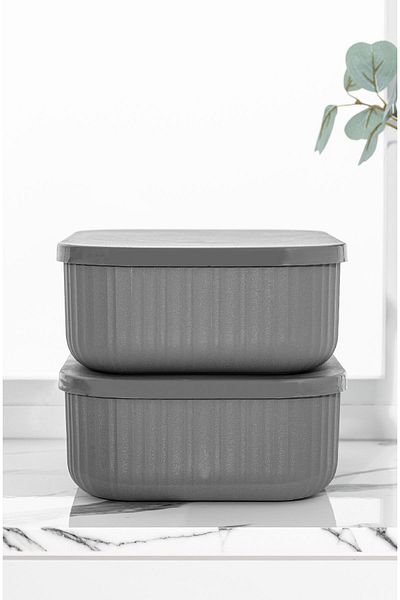 Vienev 3.2 Liter Anthracite 2-Piece Line Storage Box with Lid
