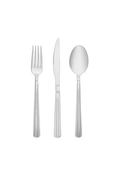 Hisar Optima Coral - 18 Pieces Steel Spoon Knife Set for 6 Persons