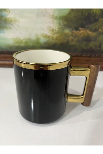 Lavin Premium Colored Porcelain Mug with Wooden Handle