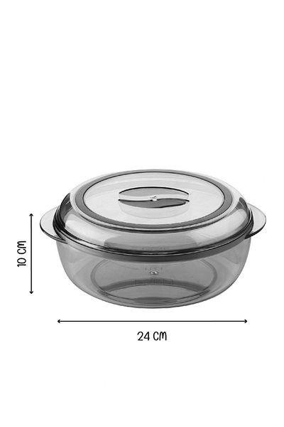 Vienev Set of 2 Acrylic Round Storage Containers - Food Storage Container 1.7 Liters