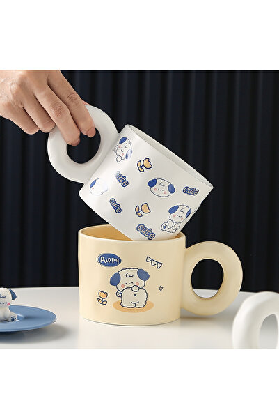 Livava Tiny Dog Ceramic Mug, Colorful, 10X8