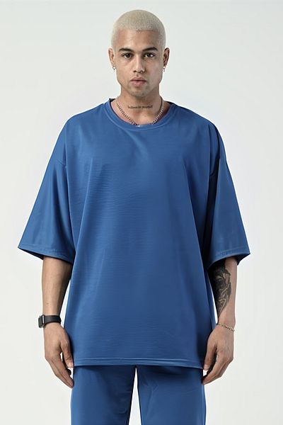 BayBayan Ανδρικό Oversize βαμβακερό T-Shirt - Crew Neck