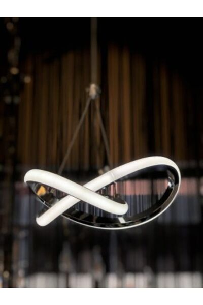 burenze Modern Tekli Bumerang Hagia Sarkıt Power Led Avize Krom Beyaz Işık Ledli Avize