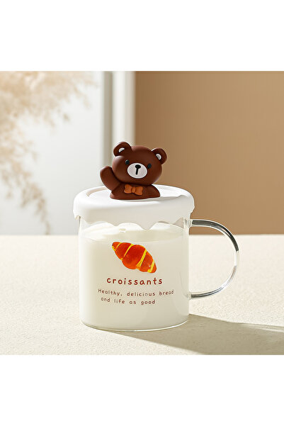 Livava 9X8.5 Cute Teddy Bear Glass Cup