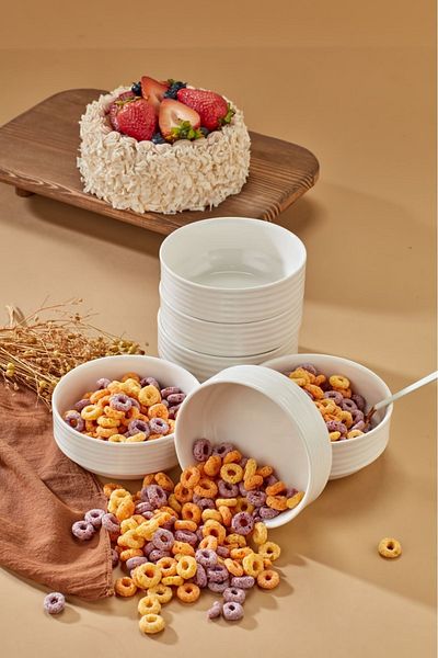 Cooker 12 Cm Porcelain Joker Bowl - Set of 6 Soup, Breakfast and Catering Snack Bowl