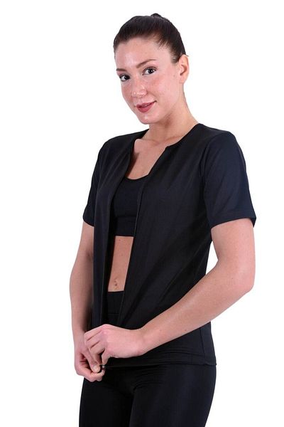 TİSTA Set de corp cu mânecă scurtă, cu fermoar, pentru slăbit transpirație saună termală