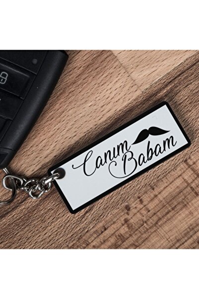 Hediyesepeti هدية للأب، سلسلة مفاتيح مع رسالة الأب العزيز - سلسلة مفاتيح مطبوعة