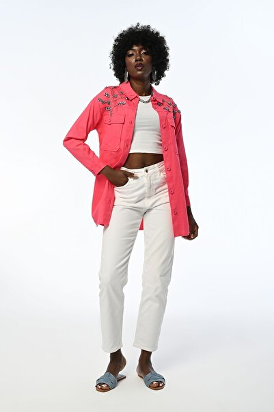 Orfeo Negro WOMEN'S ROBE STONE EMBROIDERED GABARDIN JACKET