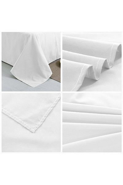 Belsina Home Ranforce Single/Double White Flat Sheet (Quality and TIGHT WOVEN FOR HOTELS)