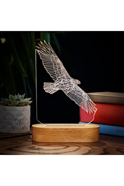 Hediyesepeti Kartal Tasarımlı 3d Led Gece Lambası Masa Lambası