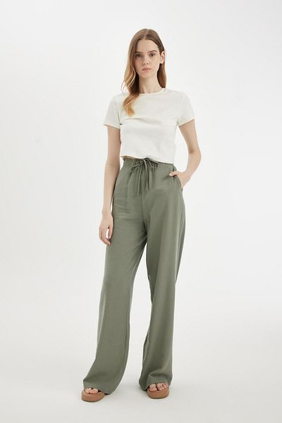 DeFacto Leinenmischung – Hose mit weitem Bein und normaler Länge C4545AX24SM