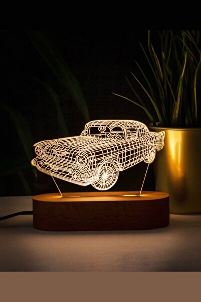 Hediyesepeti Klasik Araba Modelli 3 Boyutlu Led Lamba