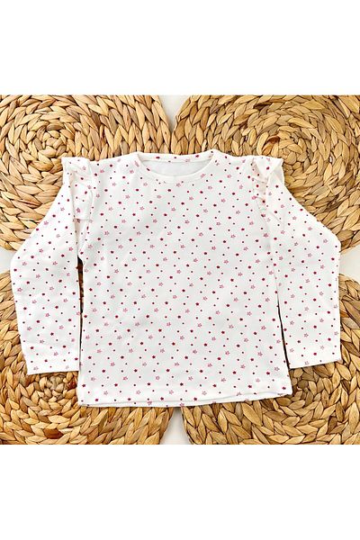FURKYY Star Patterned Frilly Sleeve - Seasonal Single Top