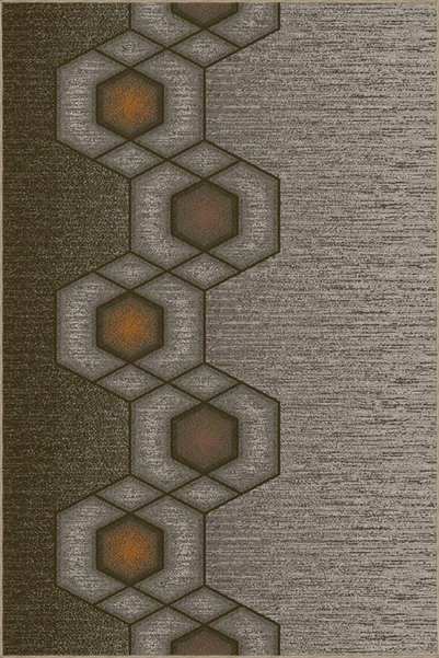 Rugs Modern Halı Κλειστό, καφέ, υφαντό με μοτίβο εξάγωνου και πλενόμενο χαλί ...