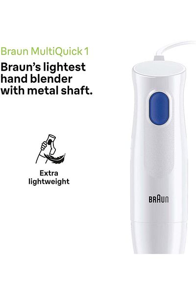 Braun Hand Blender, 450 W. Chopper 350ml, metal, 1 speed, Lightweight, SplashControl - MQ 10.201 M