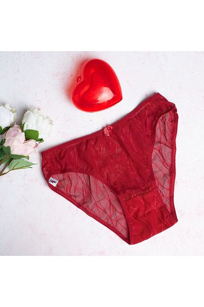 Hediyesepeti Lenjerie de corp roșie pentru femei, cu dantelă, în cutie specială