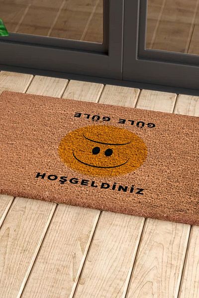 Hediyesepeti Καλώς ήρθατε Γύροι Κίτρινο Smile Πόρτα Μπροστά και Εσωτερική Πόρτα