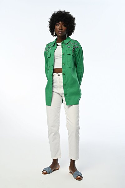 Orfeo Negro WOMEN'S ROBE STONE EMBROIDERED GABARDIN JACKET