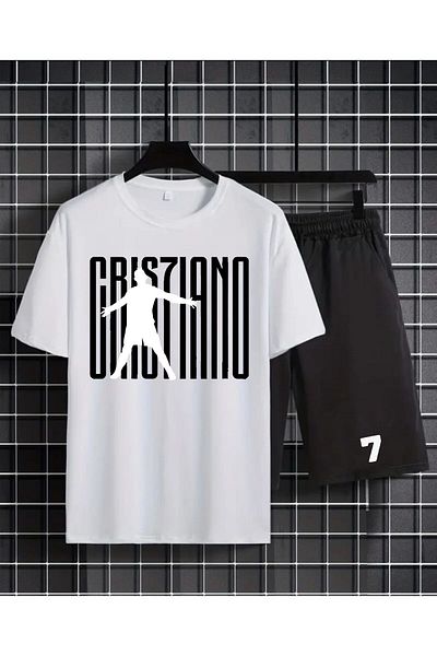 LUNAVISTA Jogger T-Shirt and Printed Shorts - Crew Neck Set