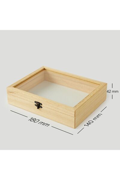 Hediyesepeti 140x180x42 mm Ahşap Takı Kutusu - Dekoratif Ahşap Saklama Kutusu