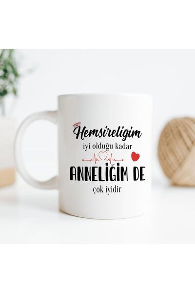 Hediyesepeti Hemşire Anneye Hediye Esprili Kupa Bardak - Baskılı Mesleki Porselen Kupa Bardak