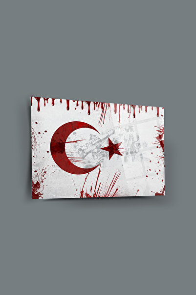 glassartdesign Pictură pe sticlă cu steagul turcesc - Războiul pentru libertate