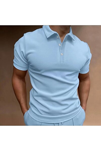 TROVE Tricou pentru bărbați cu gât polo business - 100% bumbac, cu nasturi, d...