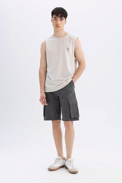DeFacto Gabardine-Bermudashorts – Relax Fit, gerades Bein C5382ax24sm
