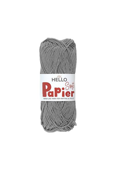 Hello Soft Paper Paper Bag - Knitted Lanyard, 100 Grams, 100 Meters Grey P09