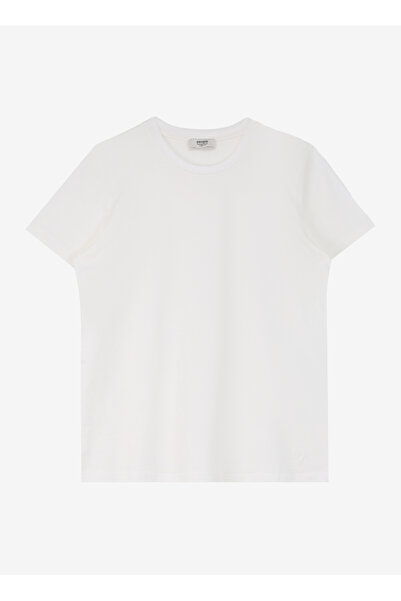 People By Fabrika Bisiklet Yaka Düz Beyaz Kadın T-Shirt SPBF4SL-TST5563