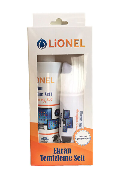 Lionel Ekran Temizleme Seti, 250 ML Sprey + 30x30 cm Mikrofiber Bez, Tüm TV, Tablet, Telefon, Notebook