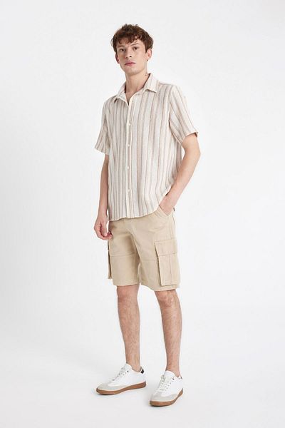 DeFacto Gabardine-Bermudashorts – Relax Fit, gerades Bein C5382ax24sm