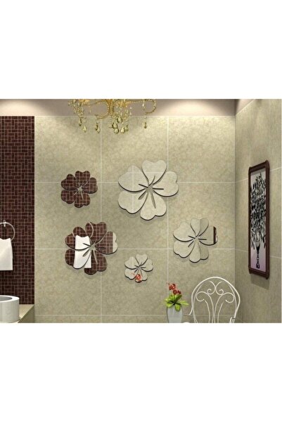 DEZ Çiçek Dekorlu Pleksi Ayna 5 Parça