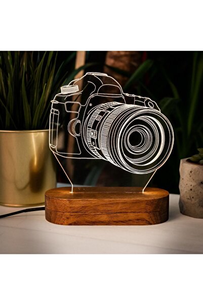 Hediyesepeti DSLR Fotoğraf Makinası Tasarımlı 3 Boyutlu Led Lamba - 3d led Ge...