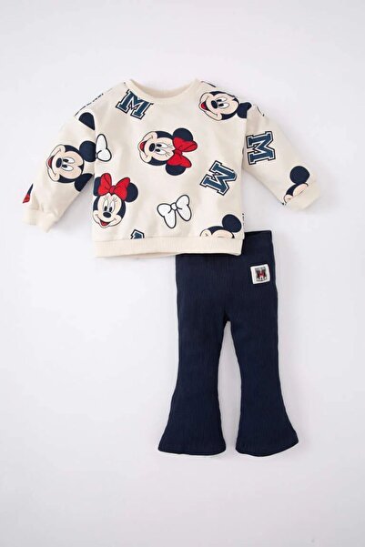 DeFacto Disney Mickey Minnie Baby Girl Sweatshirt and Tights Set - C0776a524sp