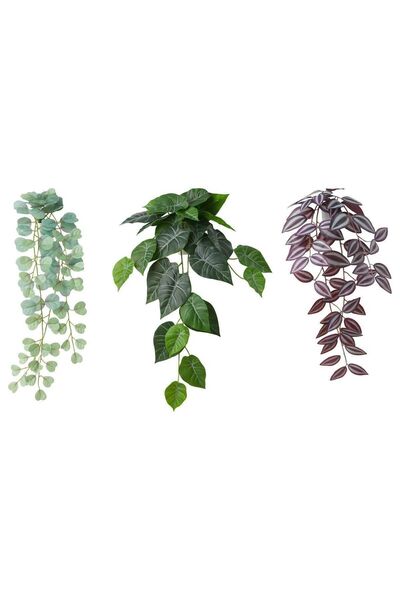 IKEA Yapay Bitki Çiçek Sarkan 3 Parça 52 Cm Yeşil Lila