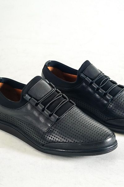 Deripabuc Genuine Leather Men's Black Leather Casual Shoes Mrd7-0707
