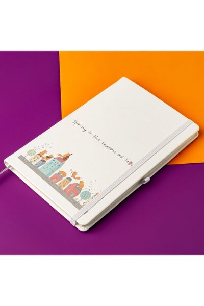 Hediyesepeti Η αγάπη είναι πρώτη την άνοιξη Σημειωματάριο με ρίγες 13 cm x 21 cm 100 φύλλα