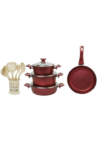 In House | 13 Pieces Turkish Granite Cookware Set With Steel Lid