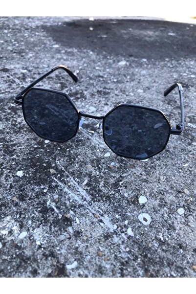 Cestello Sekizgen Retro Tarz Siyah Çerçeve Güneş Gözlüğü