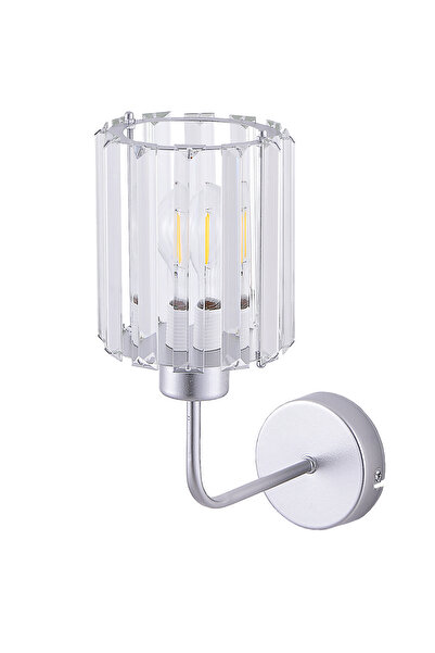 VK HOME AYDINLATMA Lina Crystal Stone Sconce (Silver)