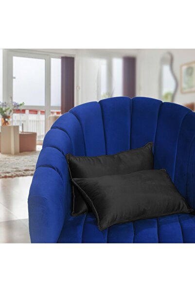 In House 2 Pieces Velvet Decorative Cushion Set Solid Design - 50x30 Cm
