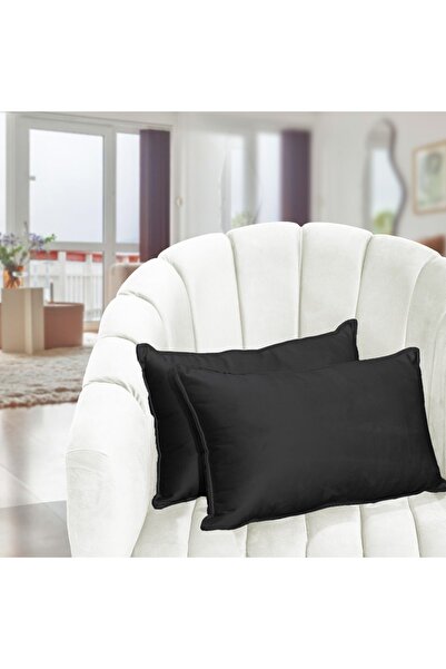 In House 2 Pieces Velvet Decorative Cushion Set Solid Design - 50x30 Cm