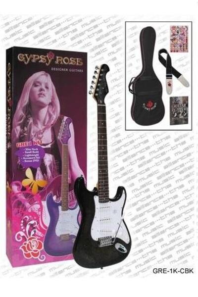 VALENCIA Gre1kcbk Elektro Gitar Gypsy Rose Set Siyah / Hediyeli