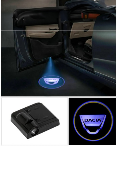 C9 Dacia Uyumlu Pilli Yapıştırmalı Kapı Altı Led Logo Mıknatıslı